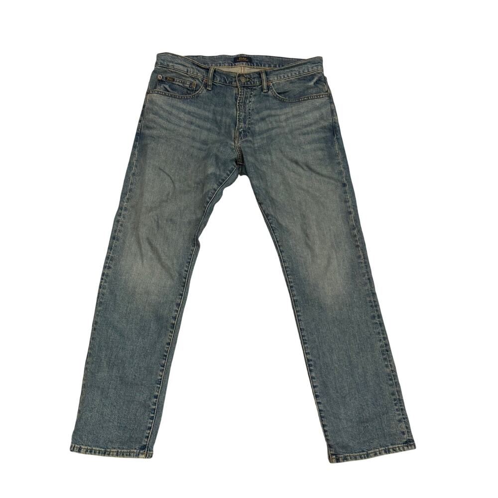 Polo Ralph Lauren Varick Slim Straight Stretch Jeans Mens 34x30 Light Wash EUC